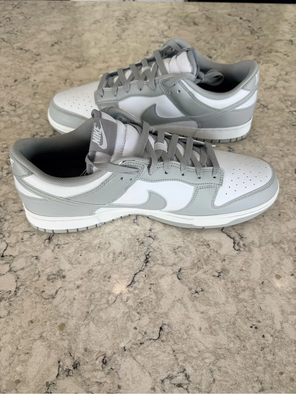 NEW - Nike Dunk Low Light Smoke Grey & White Sneakers Size 13M - HF5441-105